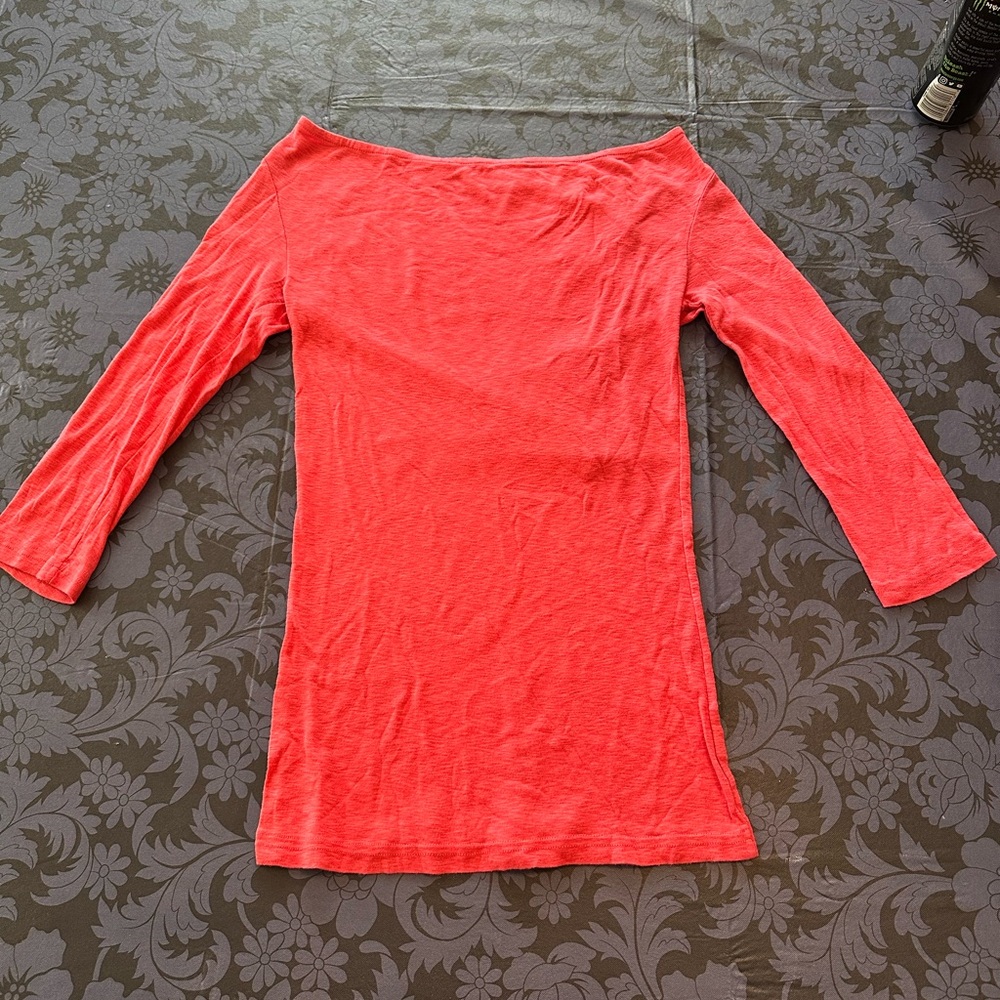 One size fits most (small/medium) Michael Stars 3/4 sleeve bright pink tee